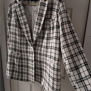 Fashion to Figure Monochrome Checkered Blazer